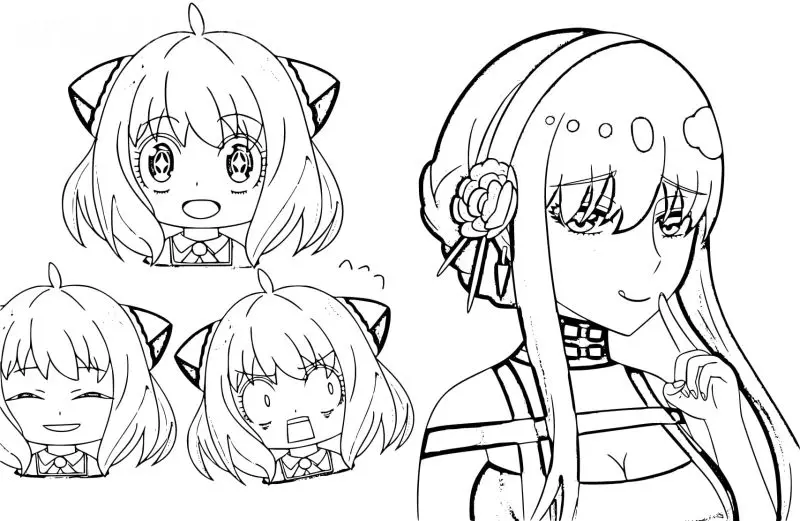 Ảnh chibi không màu dành riêng cho các fan thích tô màu thủ công! Ảnh chibi không màu dành riêng cho các fan thích tô màu thủ công!