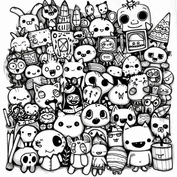 Tranh tô màu doodle ngộ nghĩnh, giúp trẻ phát triển trí tưởng tượng. Tranh tô màu doodle ngộ nghĩnh, giúp trẻ phát triển trí tưởng tượng.