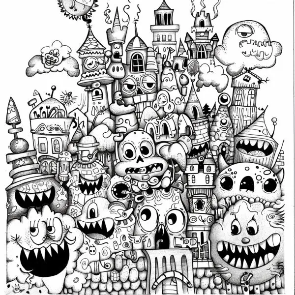 Tranh tô màu doodle ngộ nghĩnh, giúp bé học cách sáng tạo không giới hạn. Tranh tô màu doodle ngộ nghĩnh, giúp bé học cách sáng tạo không giới hạn.
