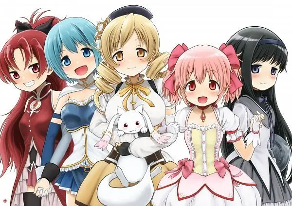 Chibi ảnh anime nhóm 5 người nữ đội mũ len đáng yêu