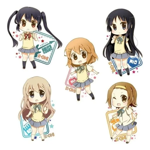 Chibi ảnh anime nhóm 5 người nữ với ánh mắt long lanh