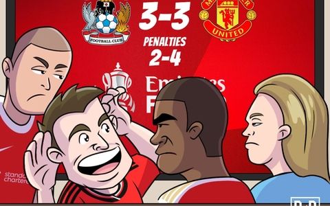 Ảnh chibi Manchester United cầm bóng trong tay