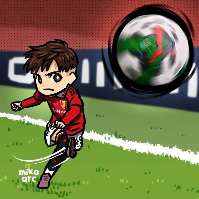Ảnh chibi Manchester United cầu thủ cười tươi rạng rỡ
