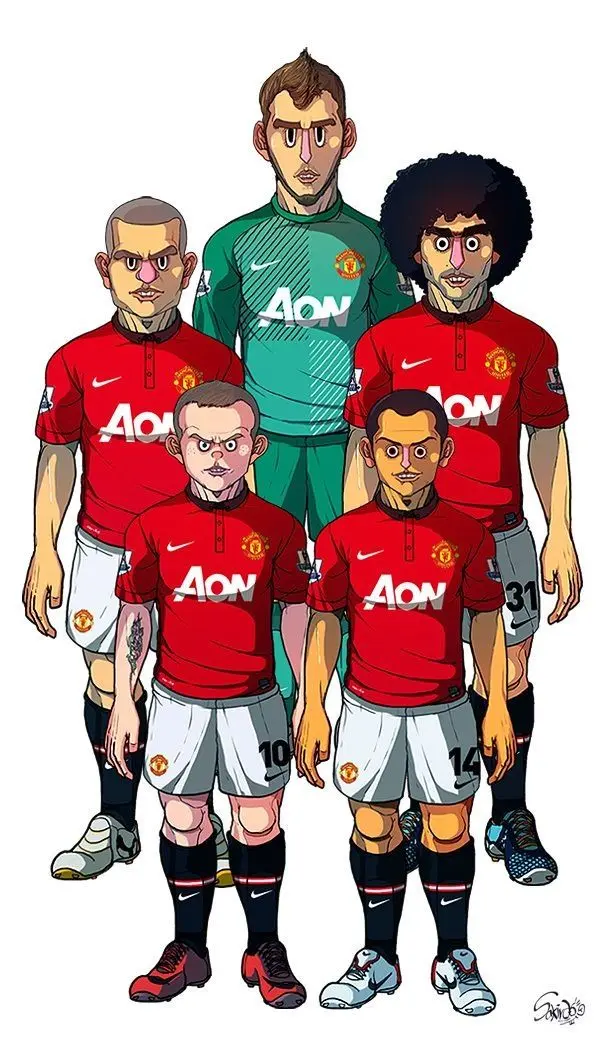 Ảnh chibi Manchester United với pha tấn công mạnh mẽ