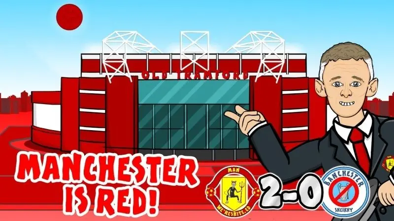 Ảnh chibi Manchester United với cầu thủ đội mũ lưỡi trai
