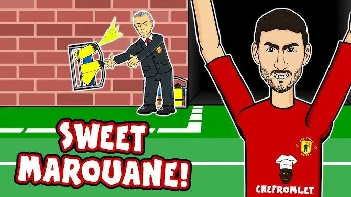 Ảnh chibi Manchester United và trái bóng trong khung thành