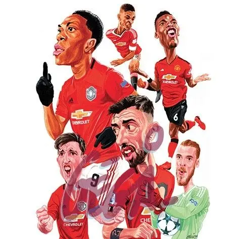 Ảnh chibi Manchester United cầu thủ cầm cờ quốc gia