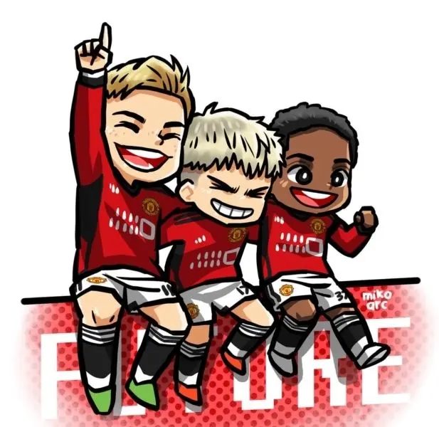 Ảnh chibi Manchester United thủ môn cản phá quả bóng