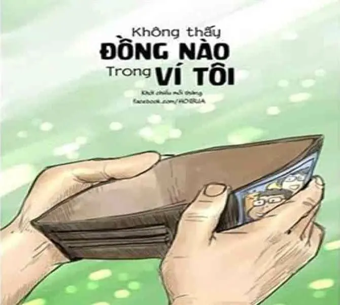 Meme hết tiền khi không còn đồng nào