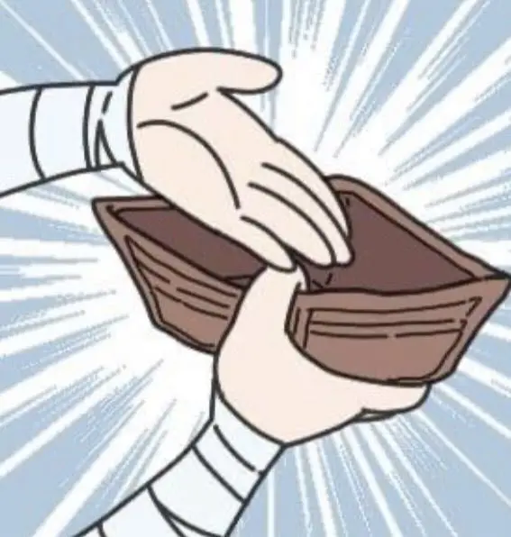 Meme hết tiền trong khoảnh khắc chán chường