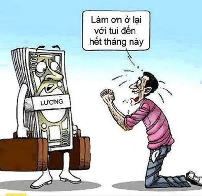 Meme hết tiền và biểu cảm buồn bã