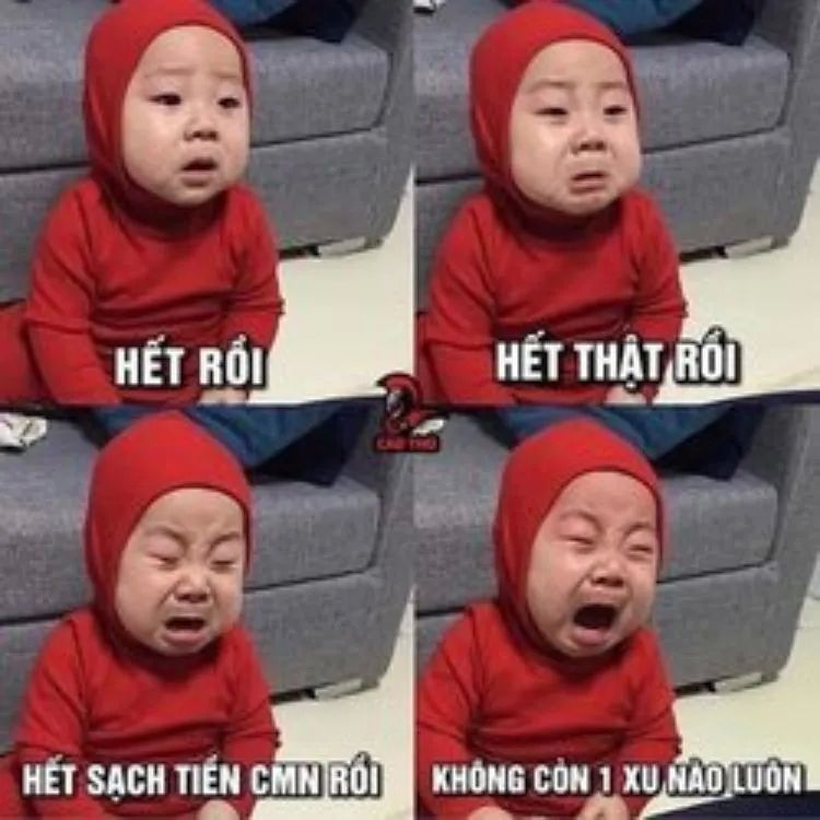 Meme hết tiền khi không còn một xu