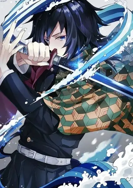 Ảnh Kimetsu Yaiba chibi của Giyuu đứng dưới mưa Ảnh Kimetsu Yaiba chibi của Giyuu đứng dưới mưa