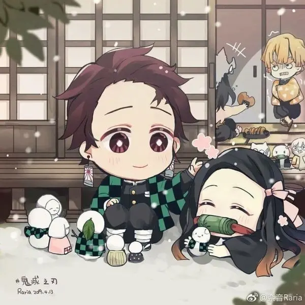 Ảnh Kimetsu Yaiba chibi của Giyuu Tomioka trong tư thế ngầu Ảnh Kimetsu Yaiba chibi của Giyuu Tomioka trong tư thế ngầu
