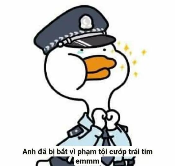 Meme vịt công an hài hước và thú vị
