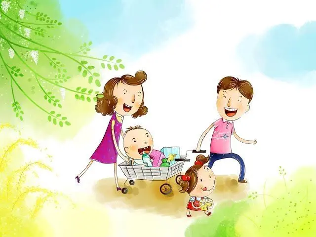 Ảnh chibi hoạt hình gia đình hạnh phúc thổi nến mừng sinh nhật