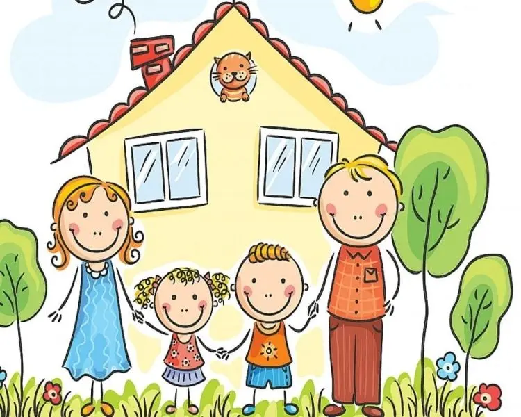 Ảnh chibi hoạt hình gia đình hạnh phúc chơi trò chơi tập thể
