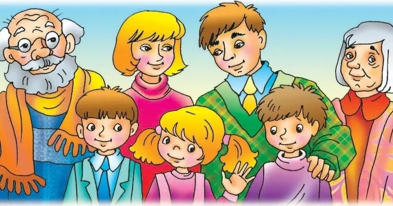 Ảnh chibi hoạt hình gia đình hạnh phúc cười đùa vui vẻ