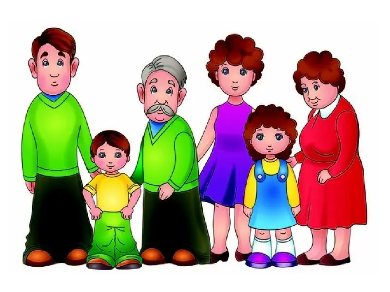 Ảnh chibi hoạt hình gia đình hạnh phúc dưới ánh hoàng hôn