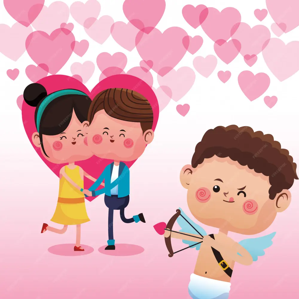 Ảnh chibi hoạt hình gia đình hạnh phúc cười vui dưới trời mưa