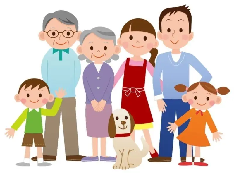 Ảnh chibi hoạt hình gia đình hạnh phúc trên bãi biển