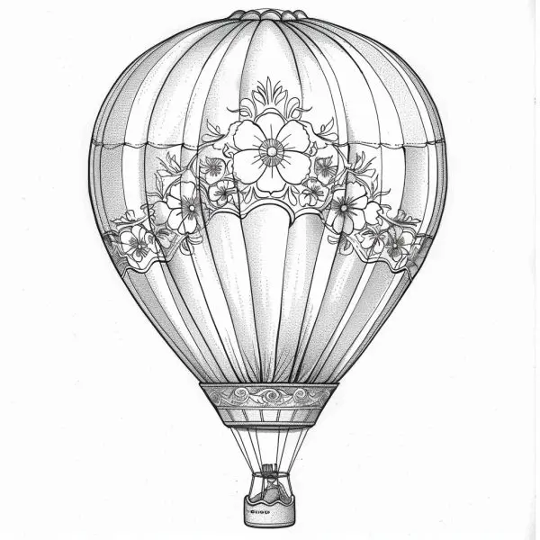 Cả nhà cùng tô màu khinh khí cầu và tận hưởng niềm vui sáng tạo.