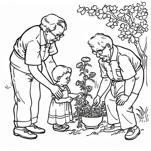 Tranh tô màu ông bà giúp bé hiểu thêm về tình yêu thương. Tranh tô màu ông bà giúp bé hiểu thêm về tình yêu thương.