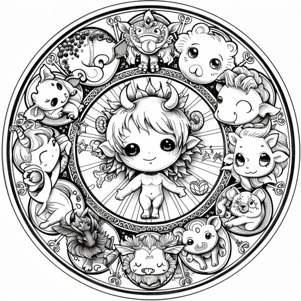 Bước vào thế giới màu sắc cùng tranh 12 cung hoàng đạo cute ngộ nghĩnh.