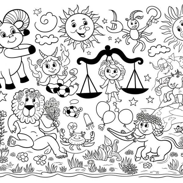 Khám phá 12 cung hoàng đạo cute qua các bức tranh tô màu độc đáo!
