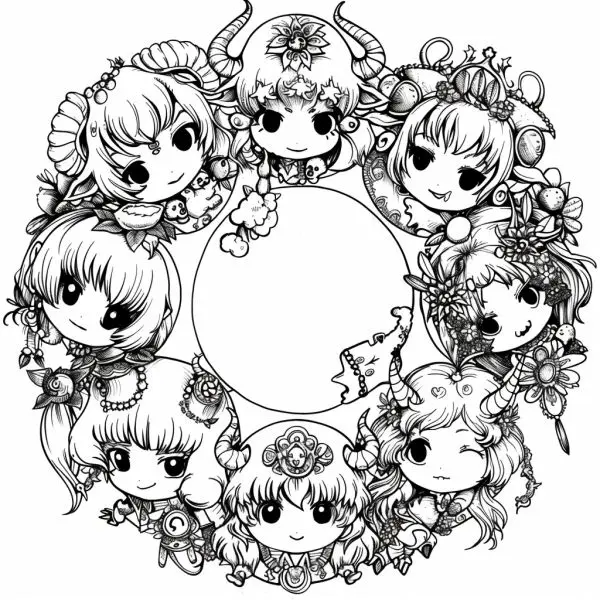 Tranh tô màu cute của 12 cung hoàng đạo sẽ là món quà tuyệt vời cho bé.