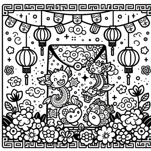 Tết vui vẻ hơn cùng tranh tô màu bao lì xì cho trẻ em Tết vui vẻ hơn cùng tranh tô màu bao lì xì cho trẻ em