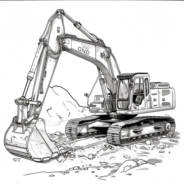 Khám phá công dụng của máy xúc qua tranh tô màu độc đáo.