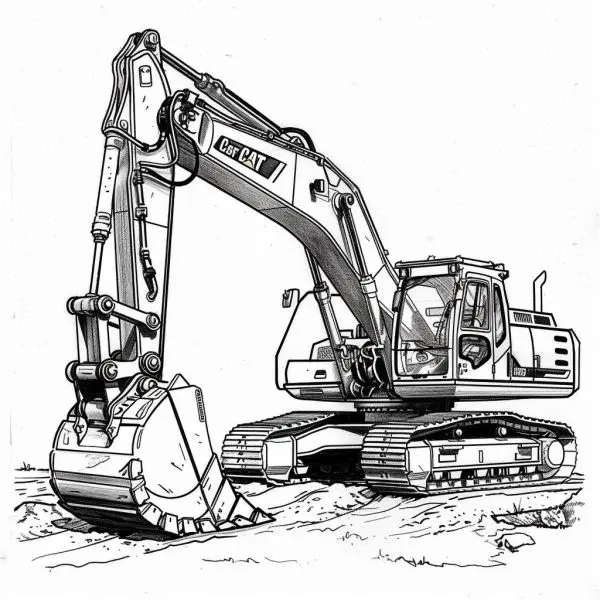 Tranh tô màu máy xúc – nơi bé thể hiện khả năng sáng tạo vượt trội.