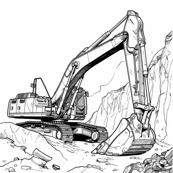 Tô màu máy xúc để tạo nên tác phẩm độc đáo và đầy sáng tạo.