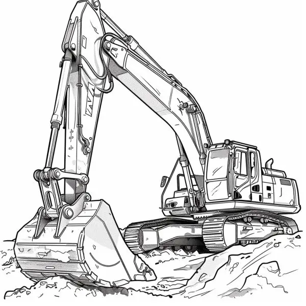 Đừng bỏ lỡ bộ tranh tô màu máy xúc siêu dễ thương này!