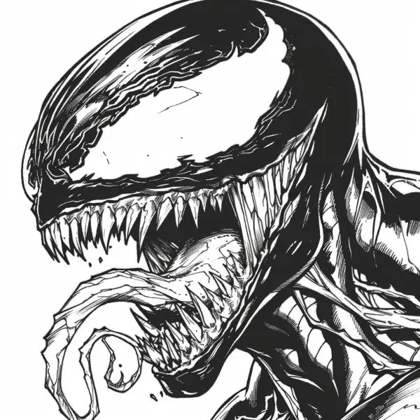 Venom nổi bật trong tranh tô màu độc quyền dành cho bé sáng tạo. Venom nổi bật trong tranh tô màu độc quyền dành cho bé sáng tạo.