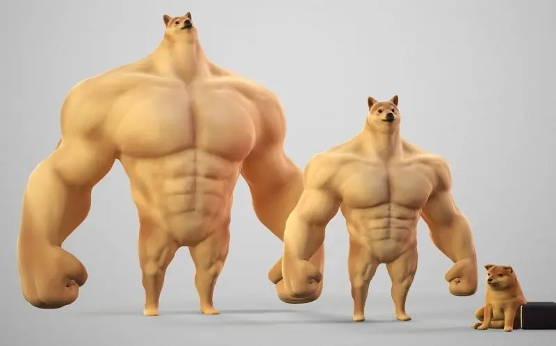 Meme dog lực lưỡng hài hước