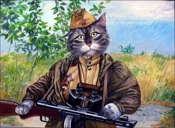 Meme cầm súng ngây ngô và hài hước