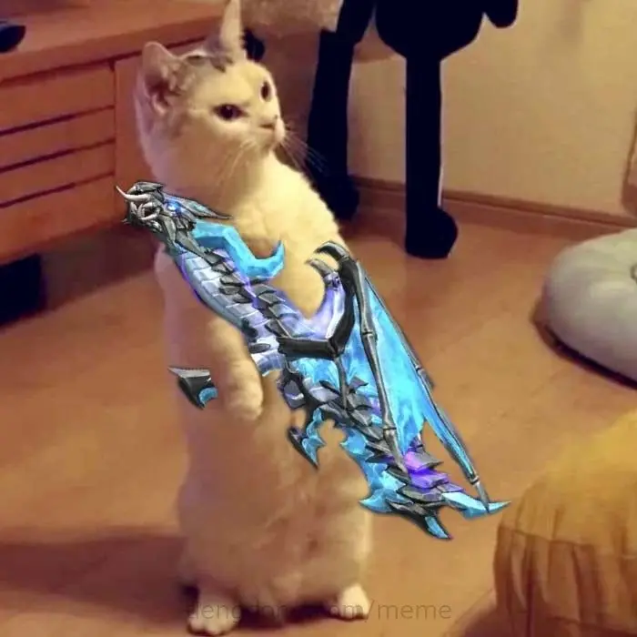 Meme cầm súng với nét mặt khó hiểu