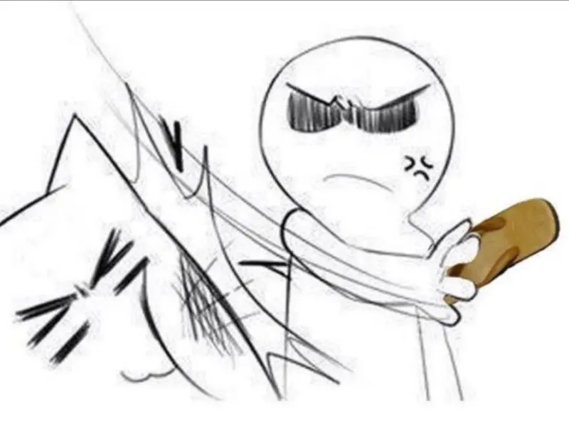 meme cầm dép tát hài hước