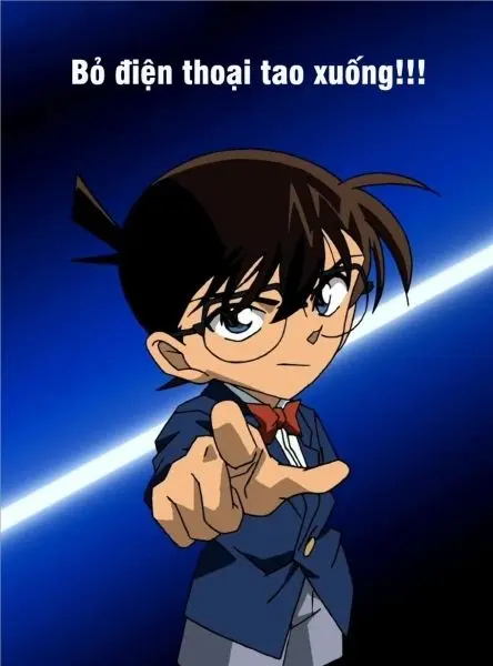 Meme Conan chỉ tay hài hước và ấn tượng