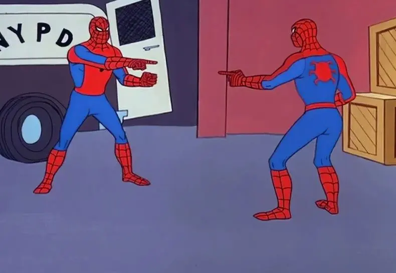 Meme người nhện chỉ tay hài hước