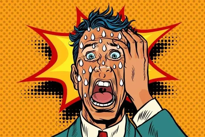 Meme sợ hãi với nét mặt hoảng hốt