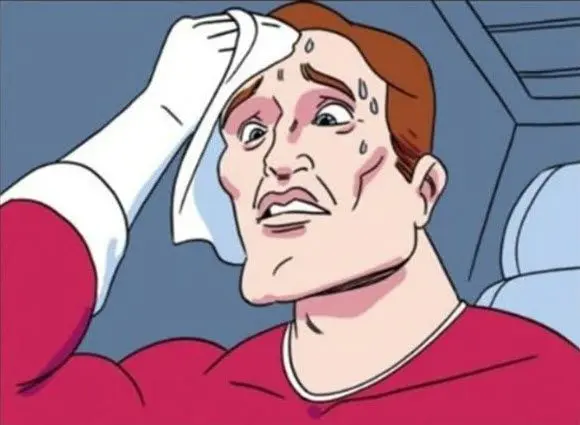 Meme sợ hãi lau mồ hôi các thứ