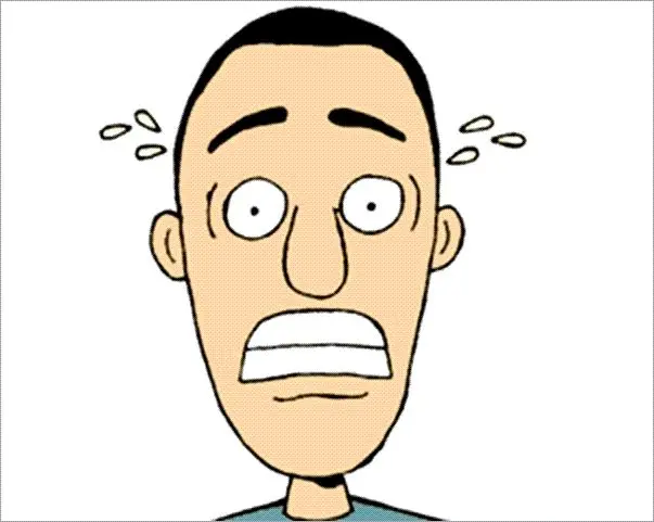 Meme sợ hãi với ánh mắt hoảng sợ