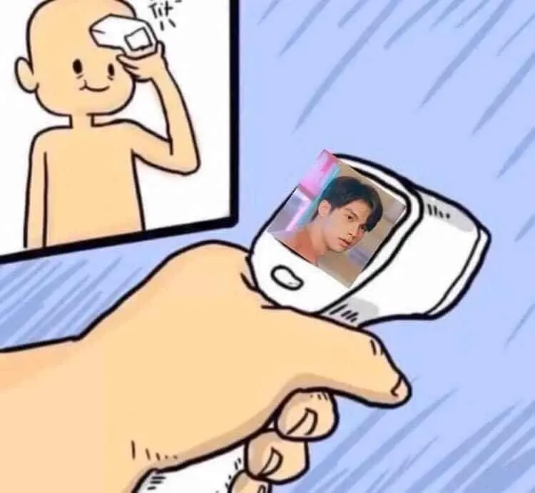 Meme vui vẻ đo nhiệt độ hài hước