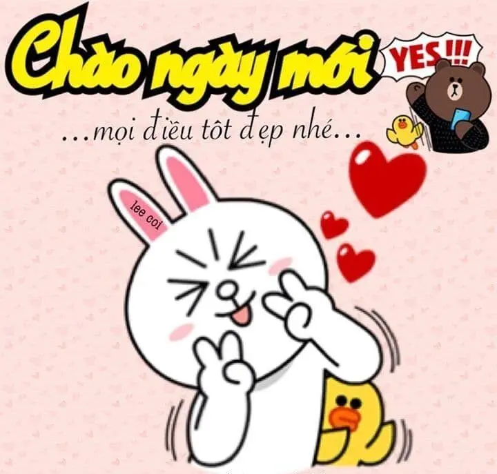 Meme chào dễ thương và vui nhộn