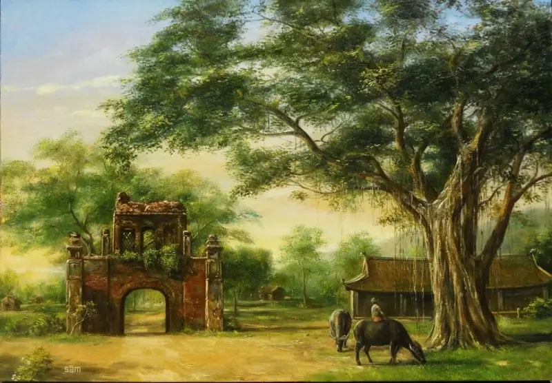 Khung cảnh làng quê Việt Nam yên bình, gợi nhớ ký ức xưa. Khung cảnh làng quê Việt Nam yên bình, gợi nhớ ký ức xưa.