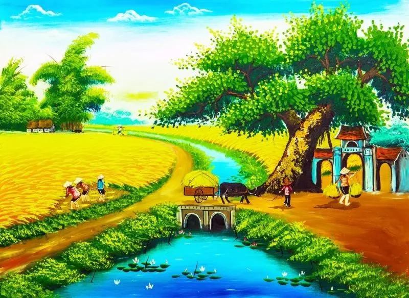 Hình ảnh làng quê Việt Nam, nơi con người sống hài hòa với thiên nhiên. Hình ảnh làng quê Việt Nam, nơi con người sống hài hòa với thiên nhiên.
