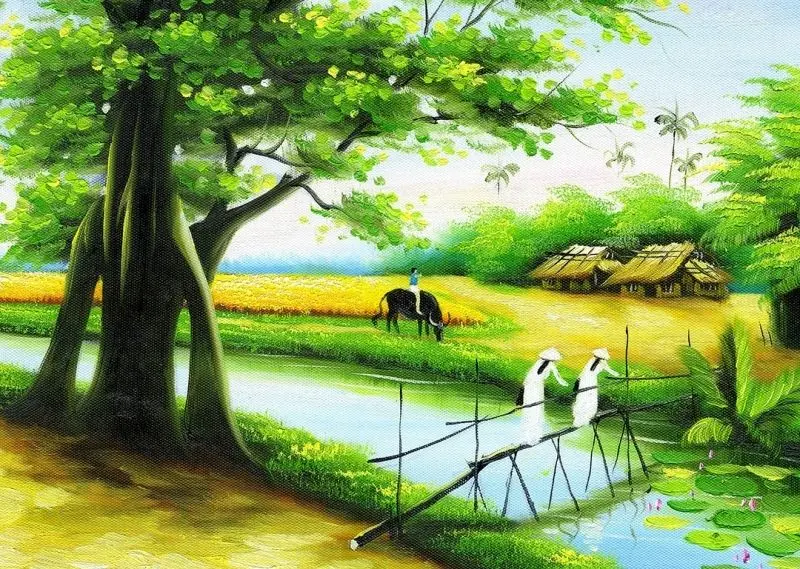 Phong cảnh làng quê Việt với giếng nước đầu làng, biểu tượng thân thương. Phong cảnh làng quê Việt với giếng nước đầu làng, biểu tượng thân thương.
